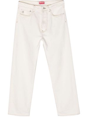 Kenzo Asagao straight-leg cropped jeans - White