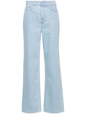 Kenzo Ayame high-rise wide-leg jeans - Blue