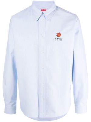 Kenzo Blue Logo Print Long Sleeve Shirt