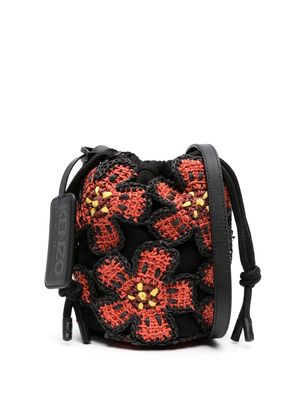 Kenzo Boke-flower crochet bucket bag - Black