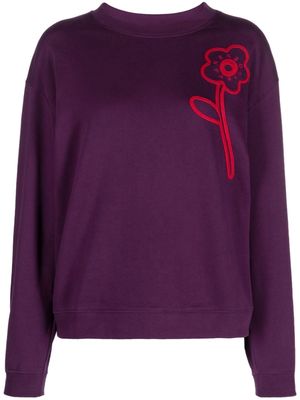 Kenzo Boke Flower-embroidered cotton sweatshirt - Purple