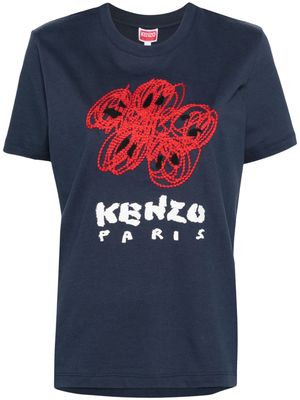 Kenzo Boke Flower-embroidered T-shirt - Blue