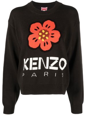 Kenzo Boke Flower-intarsia knit jumper - Black