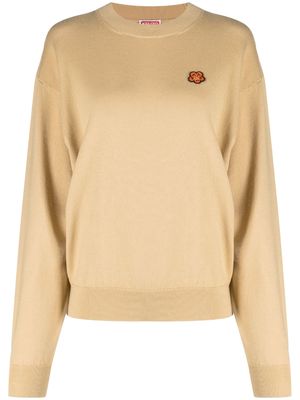 Kenzo Boke Flower-patch wool jumper - Neutrals