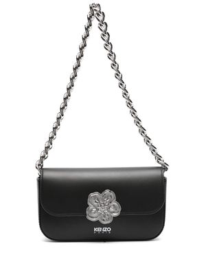 Kenzo Boke Flower-plaque leather shoulder bag - Black