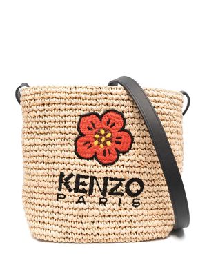 Kenzo Boke Flower straw crossbody bag - Neutrals