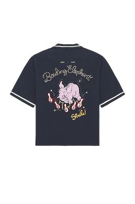 Kenzo Bowling Elephant Hawaian Shirt in Navy