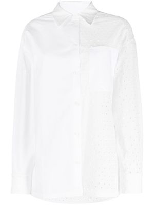 Kenzo broderie anglaise-panelled shirt - White