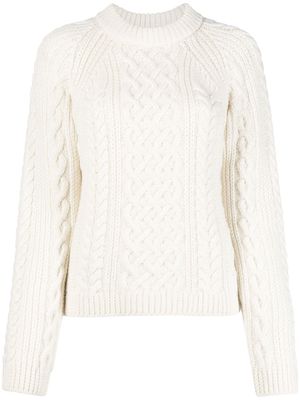 Kenzo cable-knit crew-neck jumper - Neutrals