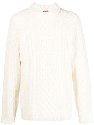 Kenzo cable-knit design jumper - White