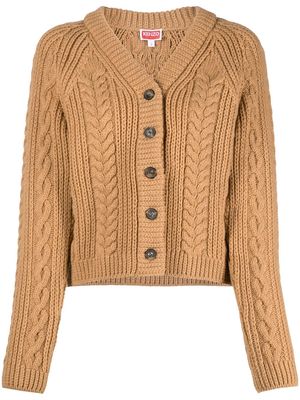 Kenzo cable-knit V-neck cardigan - Neutrals