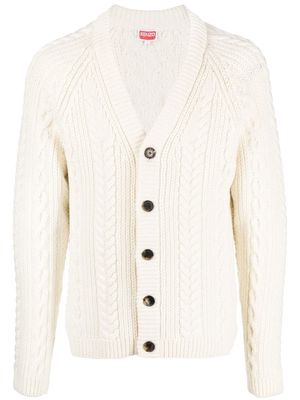 Kenzo cable-knit wool cardigan - White