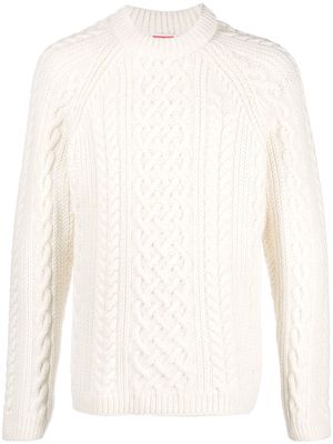 Kenzo cable-knit wool jumper - White