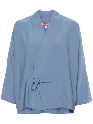 Kenzo collarless drop-shoulder jacket - Blue