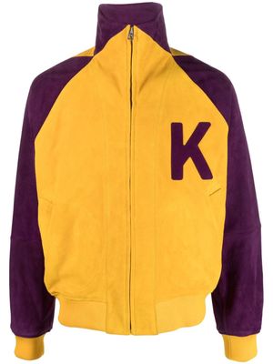 Kenzo colour-block logo-print bomber jacket - Yellow