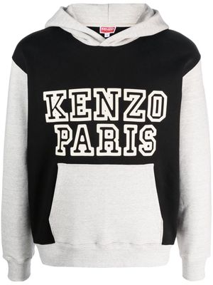 Kenzo colour-block stretch-cotton hoodie - Black
