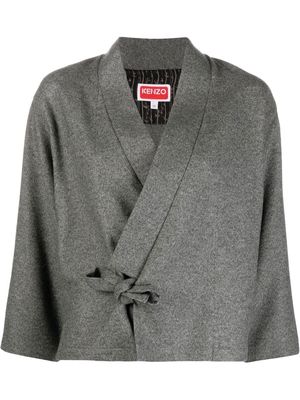 Kenzo cropped tie-fastening jacket - Grey