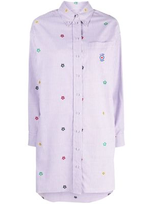 Kenzo design-embroidered poplin shirtdress - White