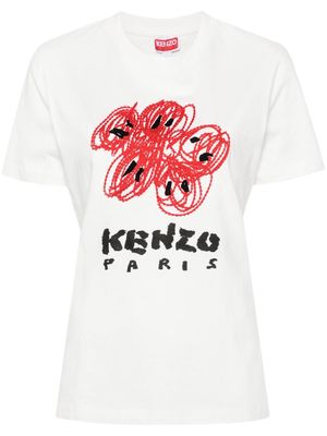 Kenzo Drawn Varsity cotton T-shirt - White
