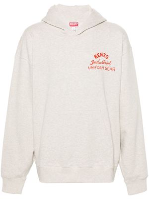 Kenzo Drawn Varsity embroidered-logo hoodie - Neutrals