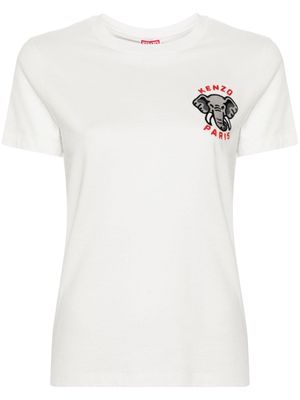Kenzo elephant-embroidered cotton T-shirt - White