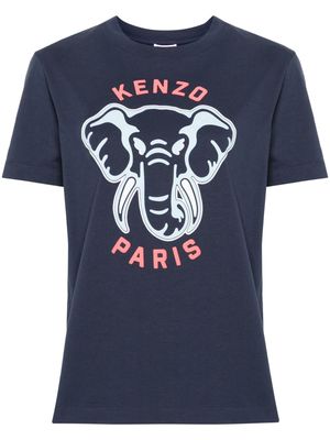 Kenzo elephant-print cotton T-shirt - Blue