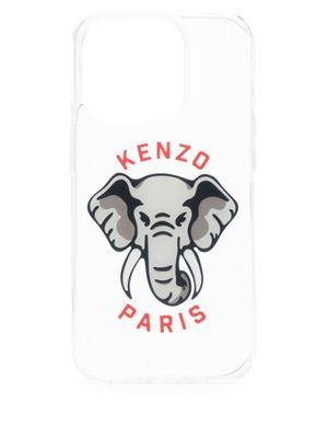 Kenzo Elephant-print iPhone 15 Pro case - White
