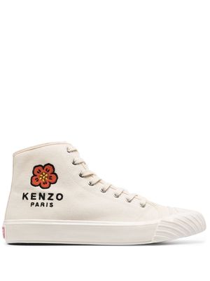 Kenzo embroidered high-top sneakers - Neutrals