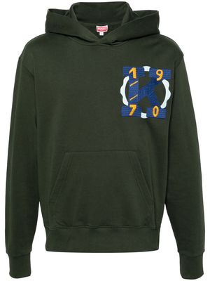 Kenzo embroidered-illustration cotton hoodie - Green