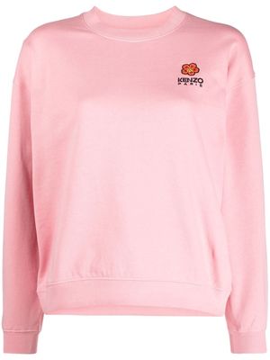 Kenzo embroidered-logo cotton sweatshirt - Pink
