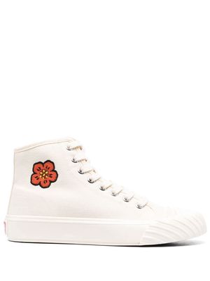 Kenzo embroidered-logo high-top sneakers - Neutrals
