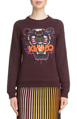 KENZO Embroidered Tiger Sweatshirt in Prune