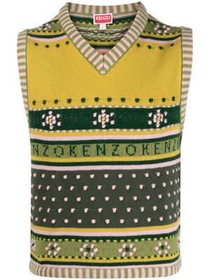 Kenzo fair isle intarsia-knit vest - Green