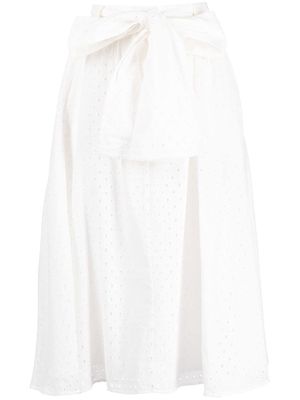 Kenzo flared perforated skirt - White