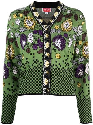Kenzo Floral Archive floral-jacquard cardigan - Green