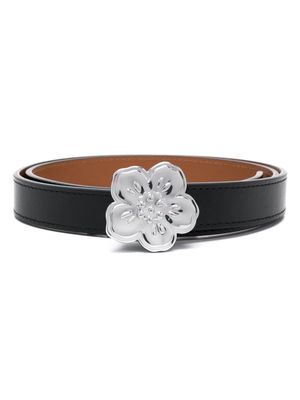 Kenzo floral buckle leather belt - Black