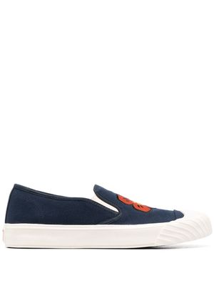 Kenzo floral-embroidered slip-on sneakers - Blue