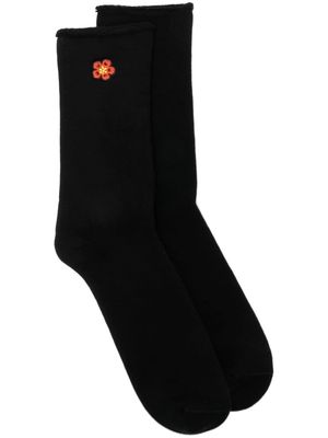 Kenzo floral-embroidered socks - Black