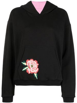 Kenzo floral embroidery hoodie - Black