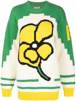 Kenzo floral knit jumper - White