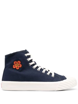Kenzo floral-patch high-top sneakers - Blue