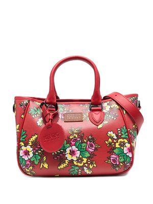 Kenzo floral-print leather tote bag - Red
