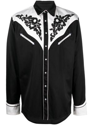 Kenzo floral-print long-sleeved shirt - Black