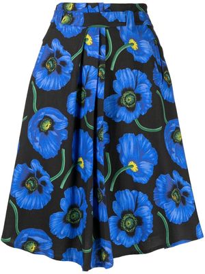 Kenzo floral-print midi skirt - Blue