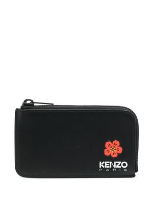 Kenzo floral-print zip wallet - Black