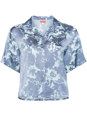 Kenzo Flower Camouflage cropped shirt - Blue