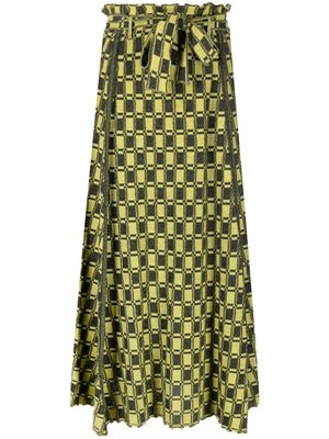 Kenzo gingham-check jacquard skirt - Yellow