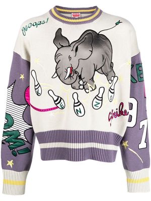 Kenzo graphic-embroidered jumper - Grey