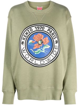 Kenzo graphic-print cotton sweatshirt - Green
