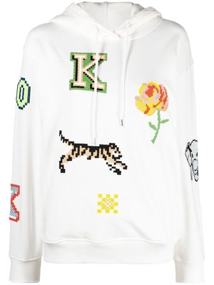 Kenzo graphic print drawstring hoodie - White